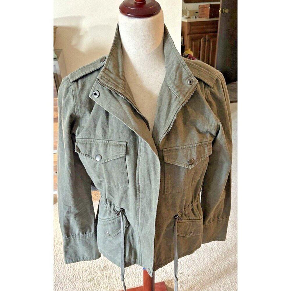 Vintage Sheryl Crowe Jacket Women XS Embroidered Floral Utility Boho Army Green - Picture 2 of 14